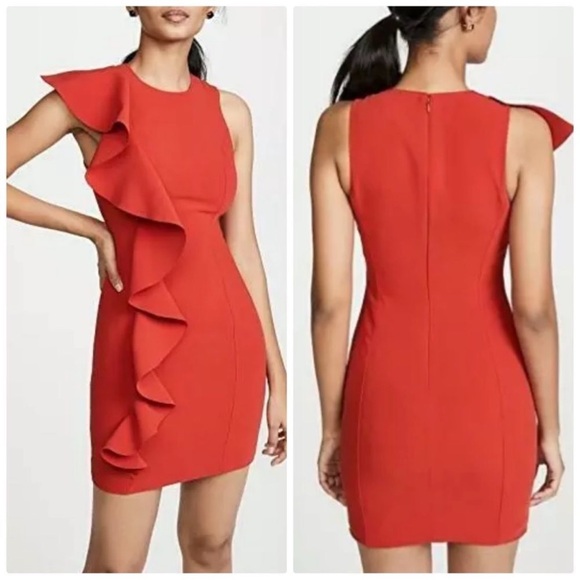 Cinq à Sept Red Ruffle Dress - Picture 9 of 9